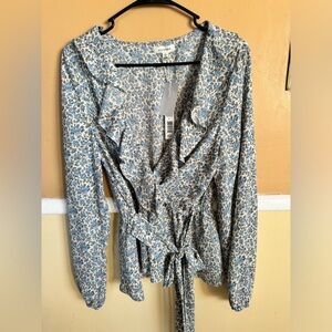 Blue flower blouse